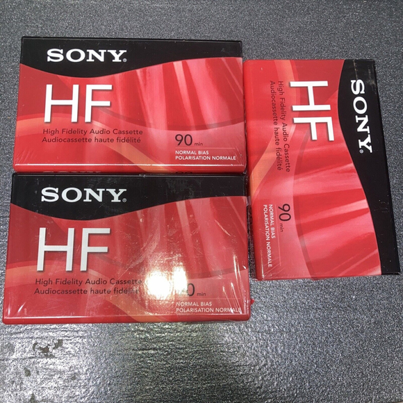 SONY HF 90 Minute Blank AUDIO CASSETTE TAPES Normal Bias Lot of 3 New Sealed!!! - Picture 1 of 3